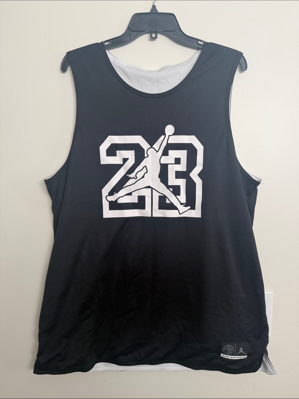 Jordan Black Basketball Tank with White '23' Jumpman Graphic